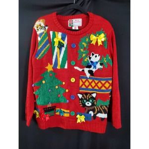 Merry Christmas, Cat Sweater Size M